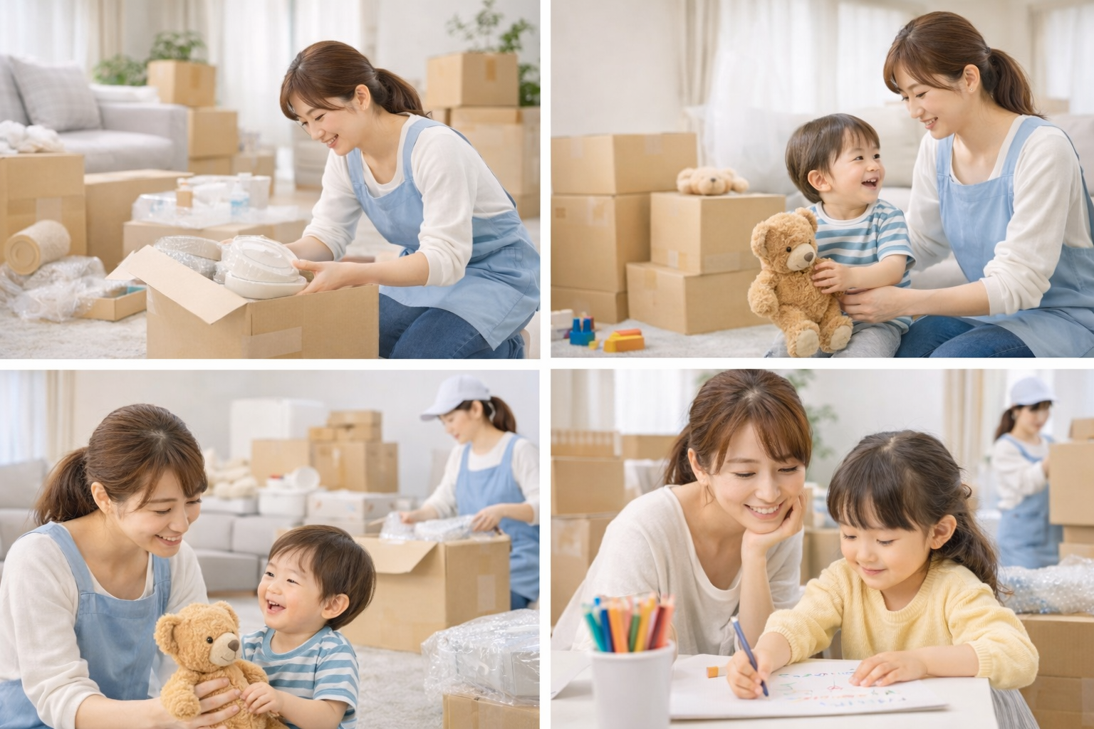 スタッフとママと子どもたちのサポート風景